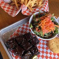 vegan burnt ends with sides   at Baby Blues BBQ in Venice