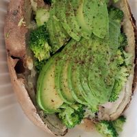 No hummus today so extra avo at Fresh Potato Factory in Northridge