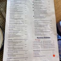 La carta  at La Fonda Cholula in Tequila