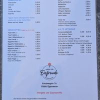 Speisekarte 2/2 at Eisfreude Elgersweier in Offenburg