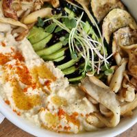 Rice bowl with hummus at Cafe Nella Giungla in Hikkaduwa