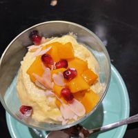 Amazing dessert - ricepudding with mango  at Borderless Kitchen - Pop Up in Zurich