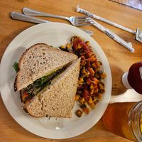 The Powerhouse sandwich comes with side, I ordered with sweet potato hash at Nectar Cafe & Juice Bar  in Millsboro
