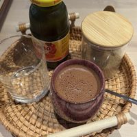 Hot cacao and tomato juice    at Colibri in Vilnius