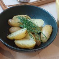 Roasted potatoes for soup at Colibri in Vilnius