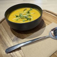 Carrot ginger soup (daily special)  at Colibri in Vilnius