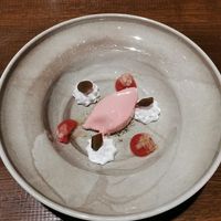 Rhubarb mousse at Skyskraperen - Ulriken643 in Bergen