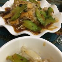 Bitter Gourd Noodle Dish at Benzhen Vegetarian in Hong Kong Island