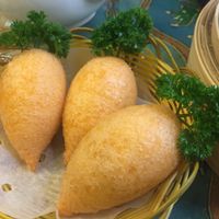 Deep fried dumplings at Benzhen Vegetarian in Hong Kong Island