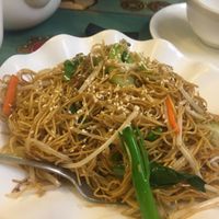 Fried noodles at Benzhen Vegetarian in Hong Kong Island