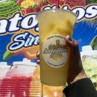 Pineapple Agua Fresca - today I learned you can mix & create your own! Someone behind me ordered the Pineapple Mango - whaaat?! Next time - I love the fruit chucks inside! 😋🍍 at Antojitos Sinaloa in Modesto