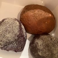 Ube cheese pandesal and coffee bun at Kozy Toast in Brooklyn