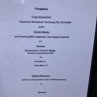 Menu  at Seoul Green in Frankfurt