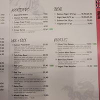 Menu at HEL - Two Tigers in Vantaa