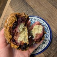 Vegan raspberry scone at Keoghs Cafe in Dublin