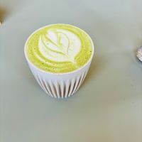 Matcha latte   at The Wren in Saltburn-by-the-sea