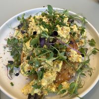 Tofu scramble bagel   at The Wren in Saltburn-by-the-sea