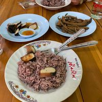 Purple Rice and Mock Meats Yum!  at Vegetarian Restaurant in Phrae