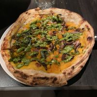 Weird flavour combo, butternut squash and pesto drizzle, was ok  at Bardō - Guelph in Guelph