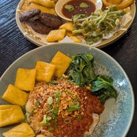 Vegan Fritters and vegan shan  at Burma O'Clock in Wheaton