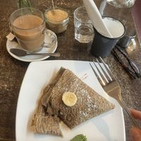 Vegan crepe with banana and chocolate sauce   at Sarava Creperie  in South West London