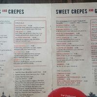 Menu at Sarava Creperie  in South West London