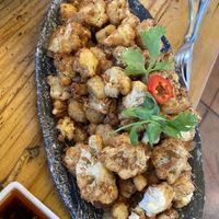 cauliflower appetizer with sauce omitted to be vegan   at Casa Gabriela in La Mesa