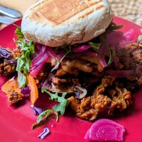 Sloppy folks burger at Folks Cafe in Edinburgh