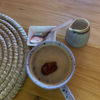 Americano with oat milk  at Folks Cafe in Edinburgh