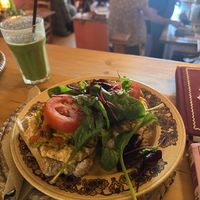 Yummy toast with smoothie. 10/10  at Folks Cafe in Edinburgh