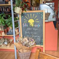 Chilled music (records, not piped music like most cafes), amazing 100%  vegan food - what's not to like? at Folks Cafe in Edinburgh