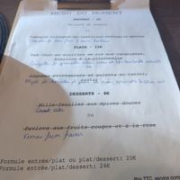 Menu at CURIEUSES  in Dijon
