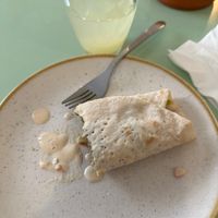 A delicious falafel that I can’t wait to finish eating   at Le Coin Phenicien in Marseille