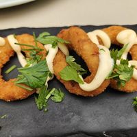 Aros de cebola at D'Quina in Ribeira Grande