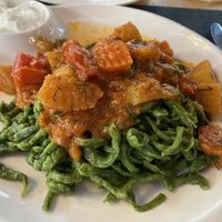 Dunplings, rice and noodles as well as salads   at Cafe Kheivak in Khiva