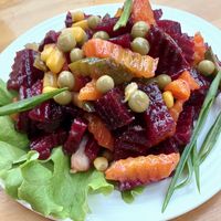 Mixed veg salad at Cafe Kheivak in Khiva