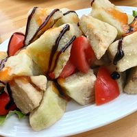 Fried aubergine salad at Cafe Kheivak in Khiva
