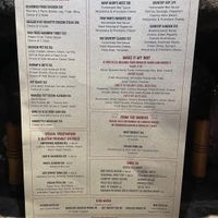 Vegan options listed in bottom left cornerr  at Old Red Mill Taphouse Grille in Lewisburg