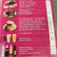 menu 2  at Comedor Laurita in Oaxaca