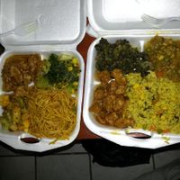 2x 4 dishes (BZ$10 each tray) at Vegan Bites in Belize City