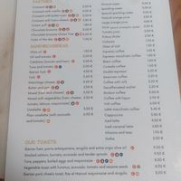 Menu at Isolina  in Malaga