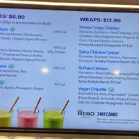 The "V" indicates vegan items at Just Salad - Hunter College in New York City