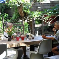 Outdoor sitting at Samadi Kitchen Lab in Canggu