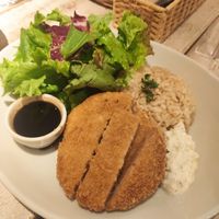 Scallop with rice and salad at AIN SOPH.Soar in Tokyo