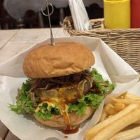 Ripple Cheese Burger with French friess  at AIN SOPH.Soar in Tokyo