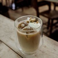 Maple latte with whipped cream at AIN SOPH.Soar in Tokyo