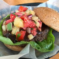BBQ Burger  at Roots Wraps and Smoothies in San Ignacio