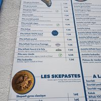 Menu clearly marked at Kanisos in Uccle