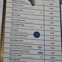 Menu inside at Kanisos in Uccle