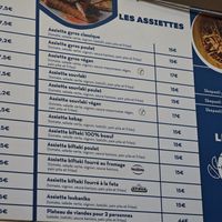 Menu inside at Kanisos in Uccle